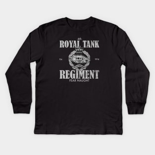 4th Royal Tank Regiment (Distressed) Kids Long Sleeve T-Shirt